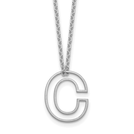Sterling Silver Cut Out Slide Initial C Necklace