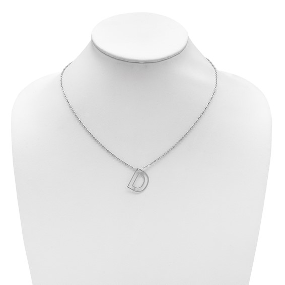 Sterling Silver Cut Out Slide Initial D Necklace