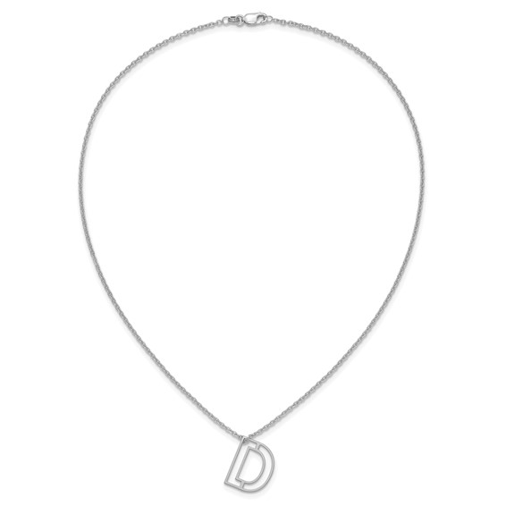 Sterling Silver Cut Out Slide Initial D Necklace