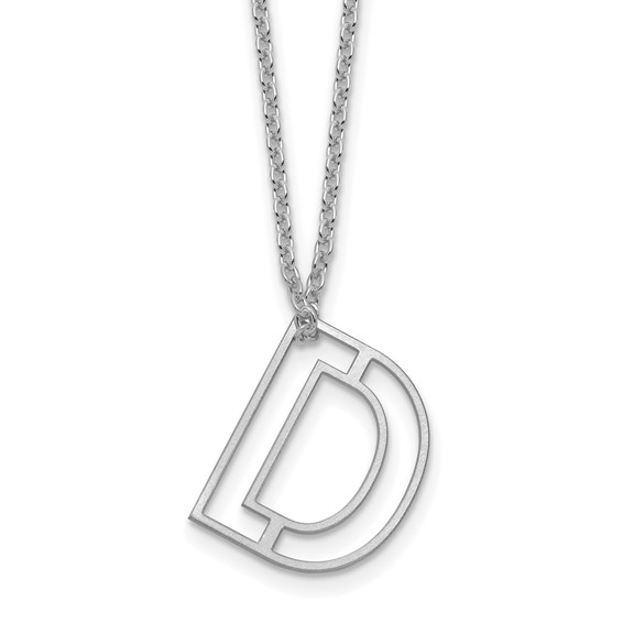 Sterling Silver Cut Out Slide Initial D Necklace