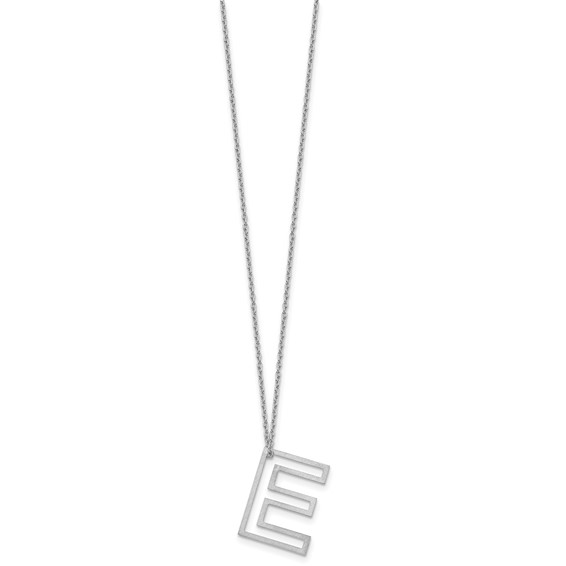 Sterling Silver Cut Out Slide Initial E Necklace