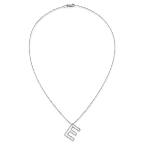 Sterling Silver Cut Out Slide Initial E Necklace
