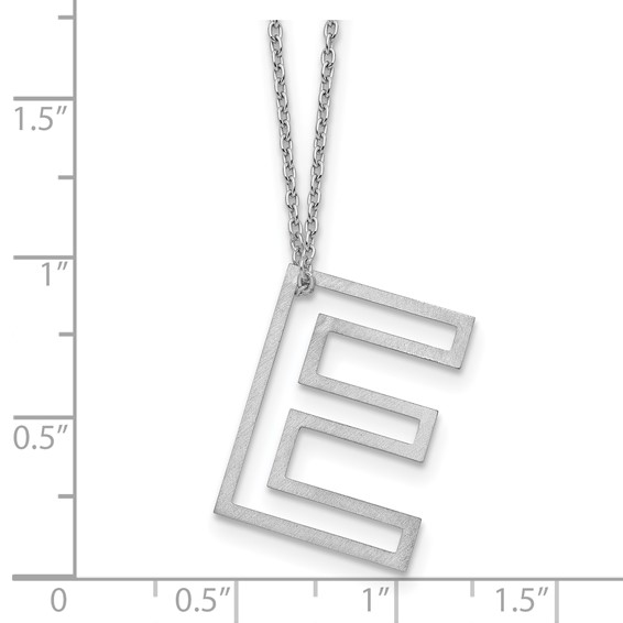 Sterling Silver Cut Out Slide Initial E Necklace