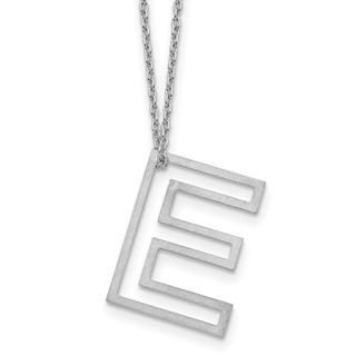 Sterling Silver Cut Out Slide Initial E Necklace