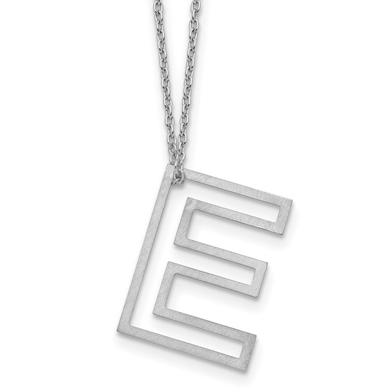 Sterling Silver Cut Out Slide Initial E Necklace