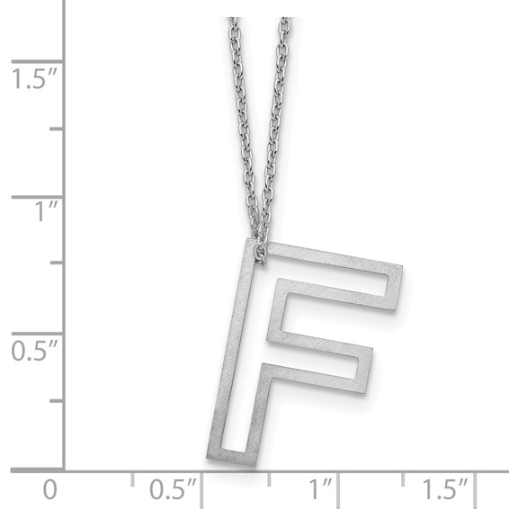 Sterling Silver Cut Out Slide Initial F Necklace