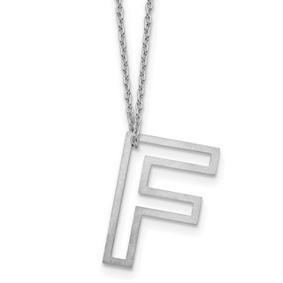 Sterling Silver Cut Out Slide Initial F Necklace