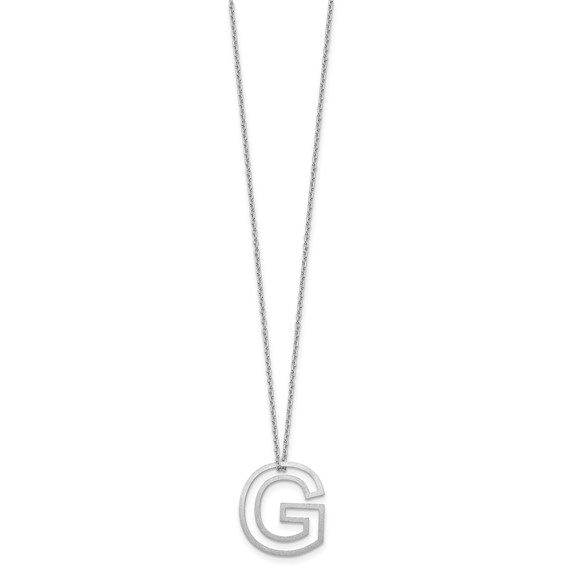 Sterling Silver Cut Out Slide Initial G Necklace