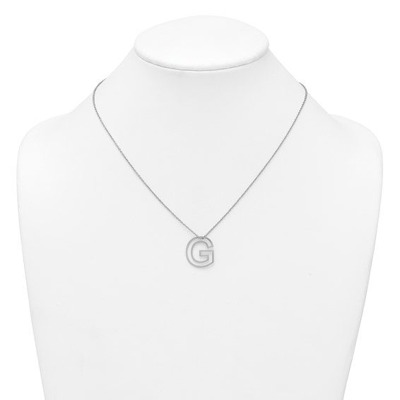 Sterling Silver Cut Out Slide Initial G Necklace