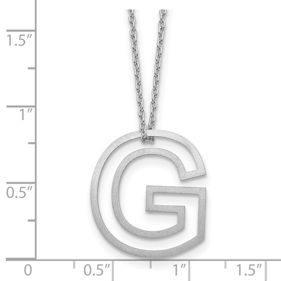 Sterling Silver Cut Out Slide Initial G Necklace
