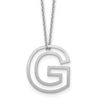 Sterling Silver Cut Out Slide Initial G Necklace