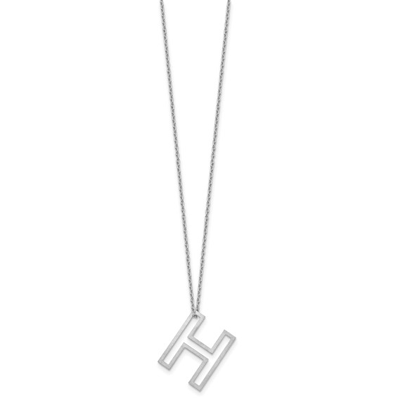 Sterling Silver Cut Out Slide Initial H Necklace