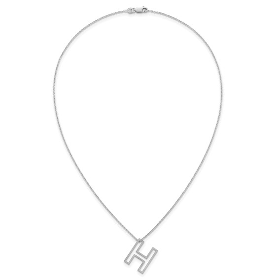 Sterling Silver Cut Out Slide Initial H Necklace