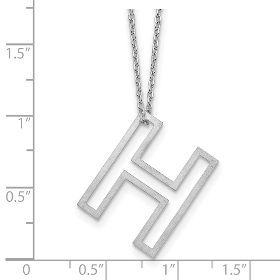 Sterling Silver Cut Out Slide Initial H Necklace