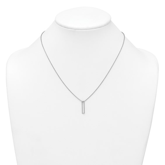 Sterling Silver Cut Out Slide Initial I Necklace