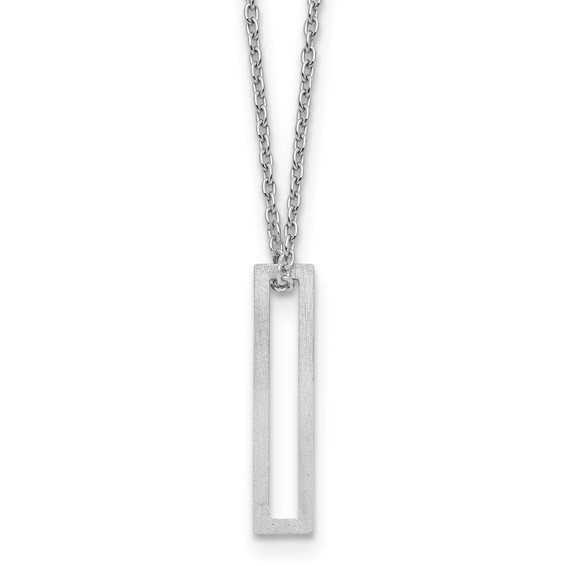 Sterling Silver Cut Out Slide Initial I Necklace