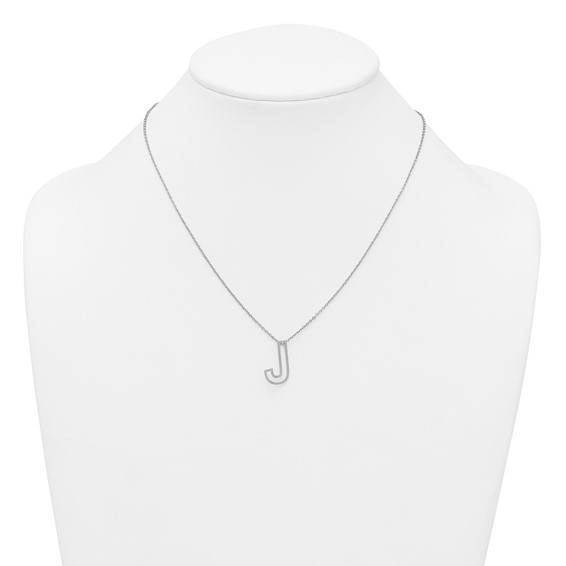 Sterling Silver Cut Out Slide Initial J Necklace