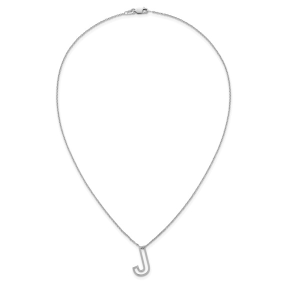 Sterling Silver Cut Out Slide Initial J Necklace