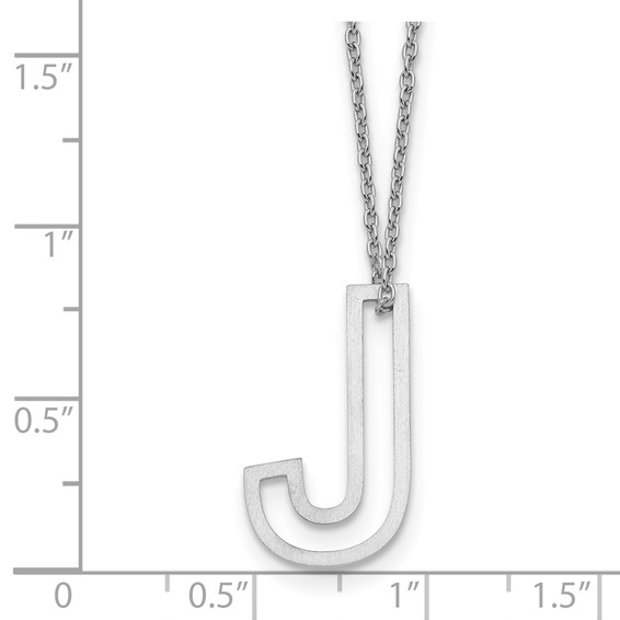 Sterling Silver Cut Out Slide Initial J Necklace