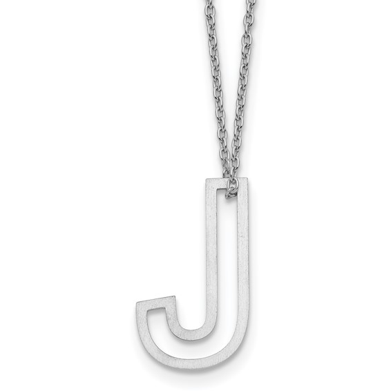 Sterling Silver Cut Out Slide Initial J Necklace