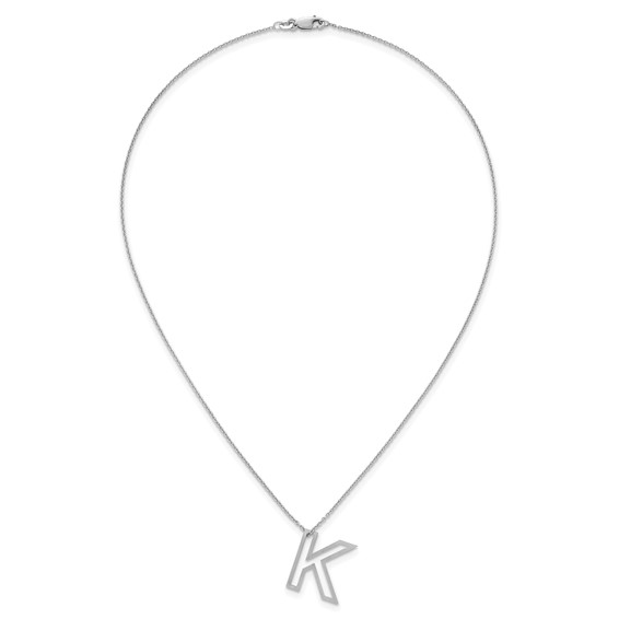 Sterling Silver Cut Out Slide Initial K Necklace
