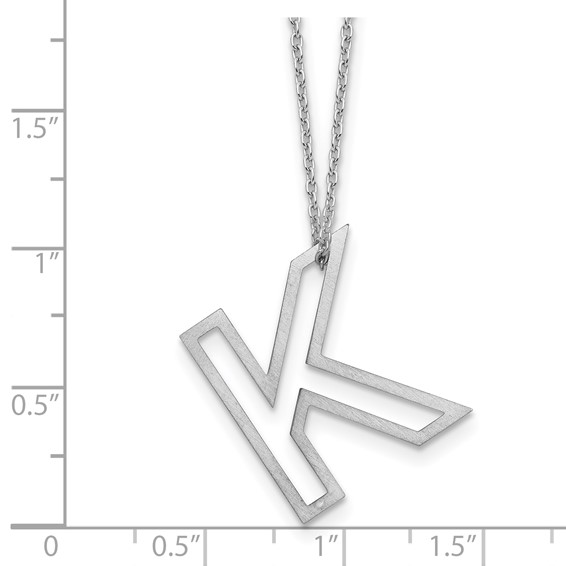 Sterling Silver Cut Out Slide Initial K Necklace