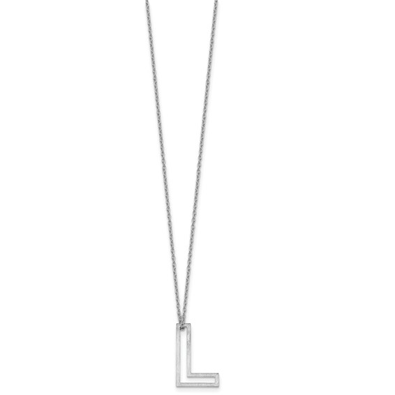 Sterling Silver Cut Out Slide Initial L Necklace