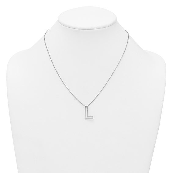 Sterling Silver Cut Out Slide Initial L Necklace