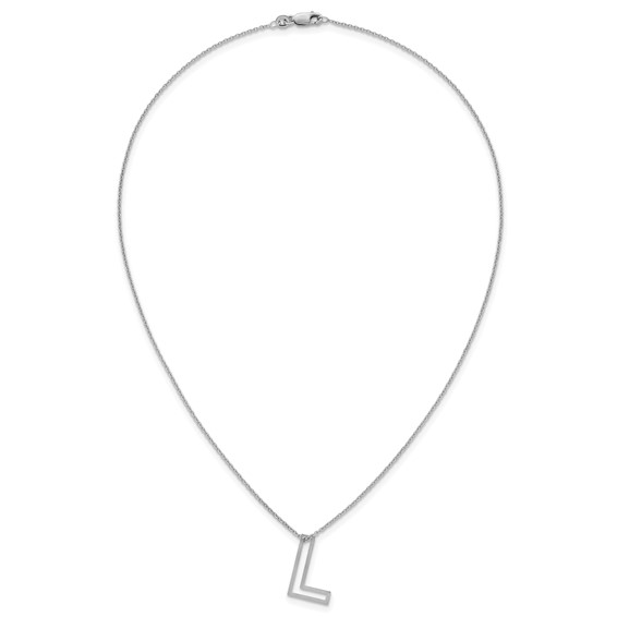 Sterling Silver Cut Out Slide Initial L Necklace