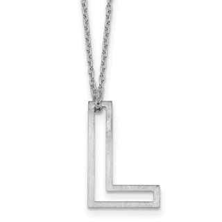 Sterling Silver Cut Out Slide Initial L Necklace