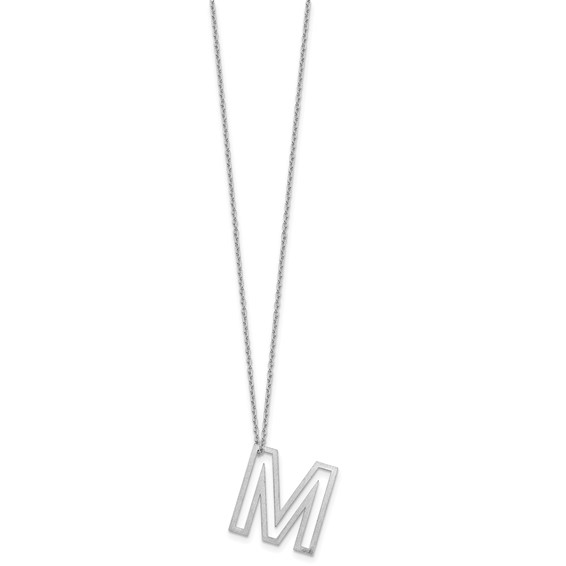 Sterling Silver Cut Out Slide Initial M Necklace