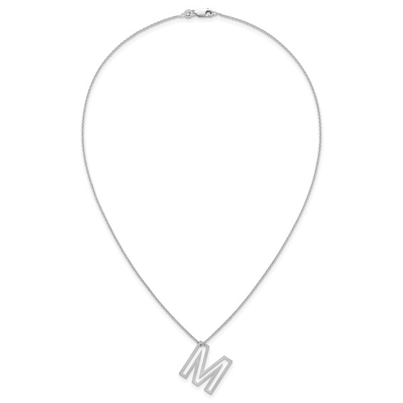 Sterling Silver Cut Out Slide Initial M Necklace