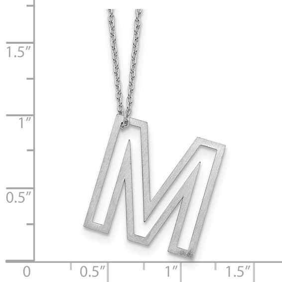Sterling Silver Cut Out Slide Initial M Necklace