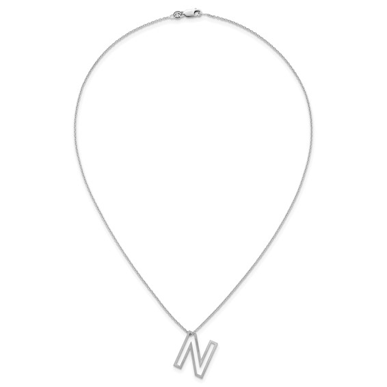 Sterling Silver Cut Out Slide Initial N Necklace