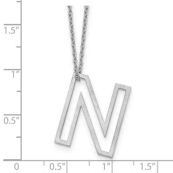 Sterling Silver Cut Out Slide Initial N Necklace