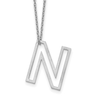 Sterling Silver Cut Out Slide Initial N Necklace