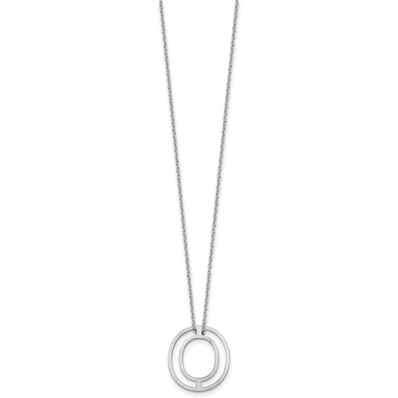 Sterling Silver Cut Out Slide Initial O Necklace