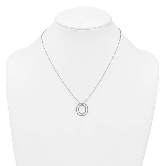 Sterling Silver Cut Out Slide Initial O Necklace