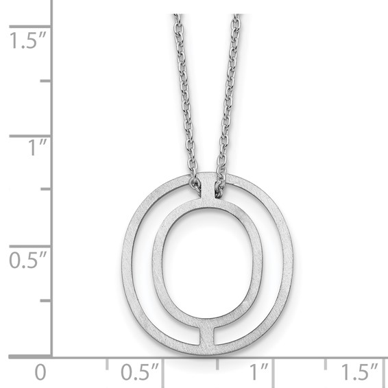 Sterling Silver Cut Out Slide Initial O Necklace