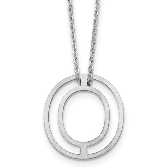 Sterling Silver Cut Out Slide Initial O Necklace