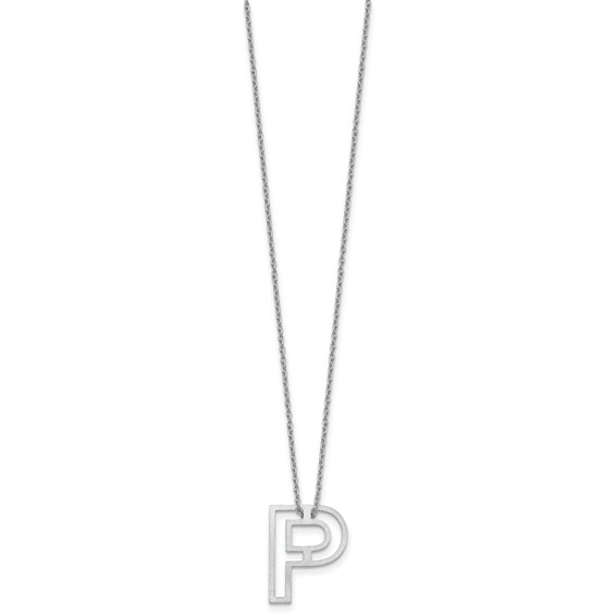 Sterling Silver Cut Out Slide Initial P Necklace