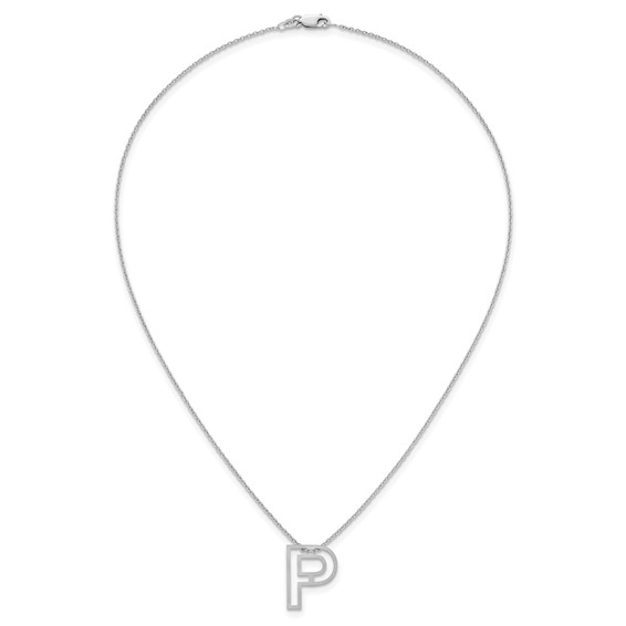 Sterling Silver Cut Out Slide Initial P Necklace
