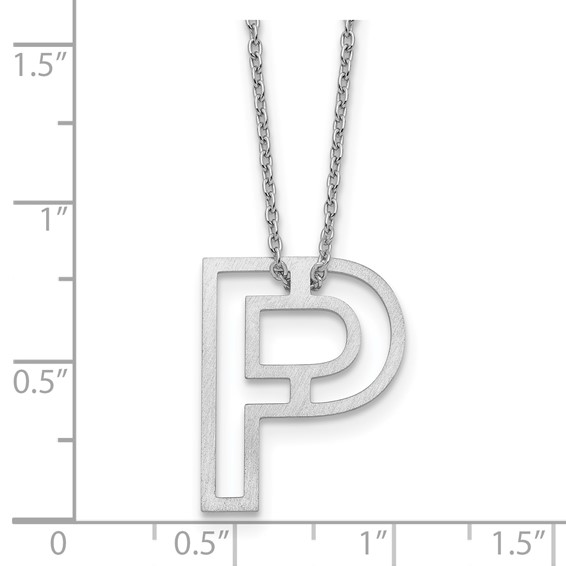Sterling Silver Cut Out Slide Initial P Necklace