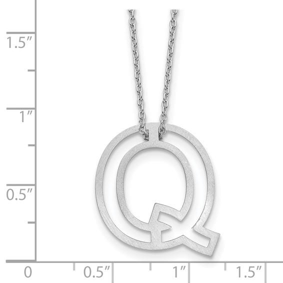 Sterling Silver Cut Out Slide Initial Q Necklace