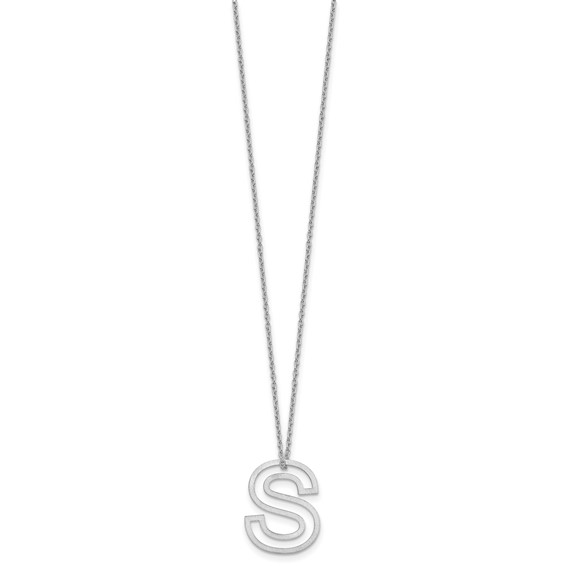 Sterling Silver Cut Out Slide Initial S Necklace