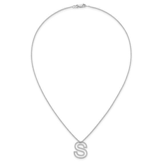 Sterling Silver Cut Out Slide Initial S Necklace