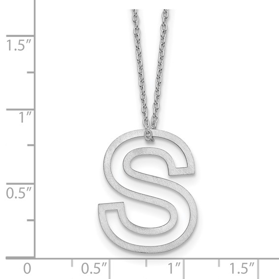Sterling Silver Cut Out Slide Initial S Necklace