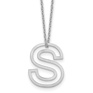 Sterling Silver Cut Out Slide Initial S Necklace