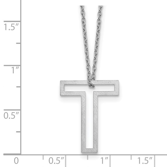 Sterling Silver Cut Out Slide Initial T Necklace