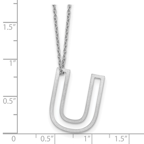 Sterling Silver Cut Out Slide Initial U Necklace